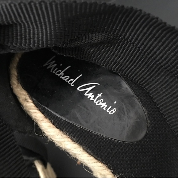 Michael Antonio Braided Jute Wedge Cross Ankle Strap Sandals 7.5 Open Toe - Picture 7 of 9